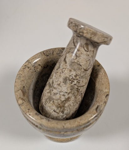 Fossil Stone Pestle and Mortar