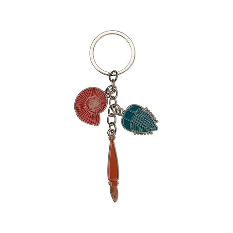 Nature Planet Keyring Fossil Charm