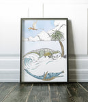 A3 Poster Print - Land, Sea, Air