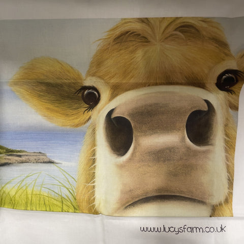 Lucy's Farm 'Moo Selfie at Kimmeridge' Tea Towel